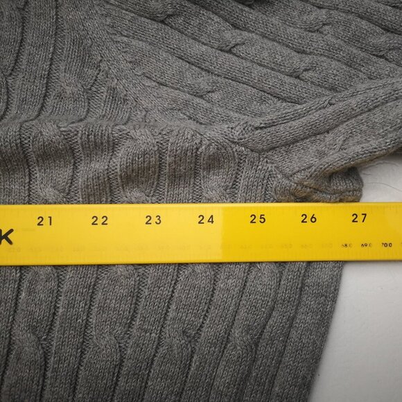 NWT St John's Bay Ladies Size 3X V-neck Grey Cable Stitch Sweater - Picture 11 of 13